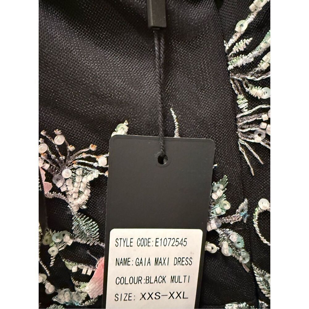 ELLIATT Gaia Maxi Dress - Black Multi Wedding Guest Gala Event Dress size S NWT - Picture 8 of 8